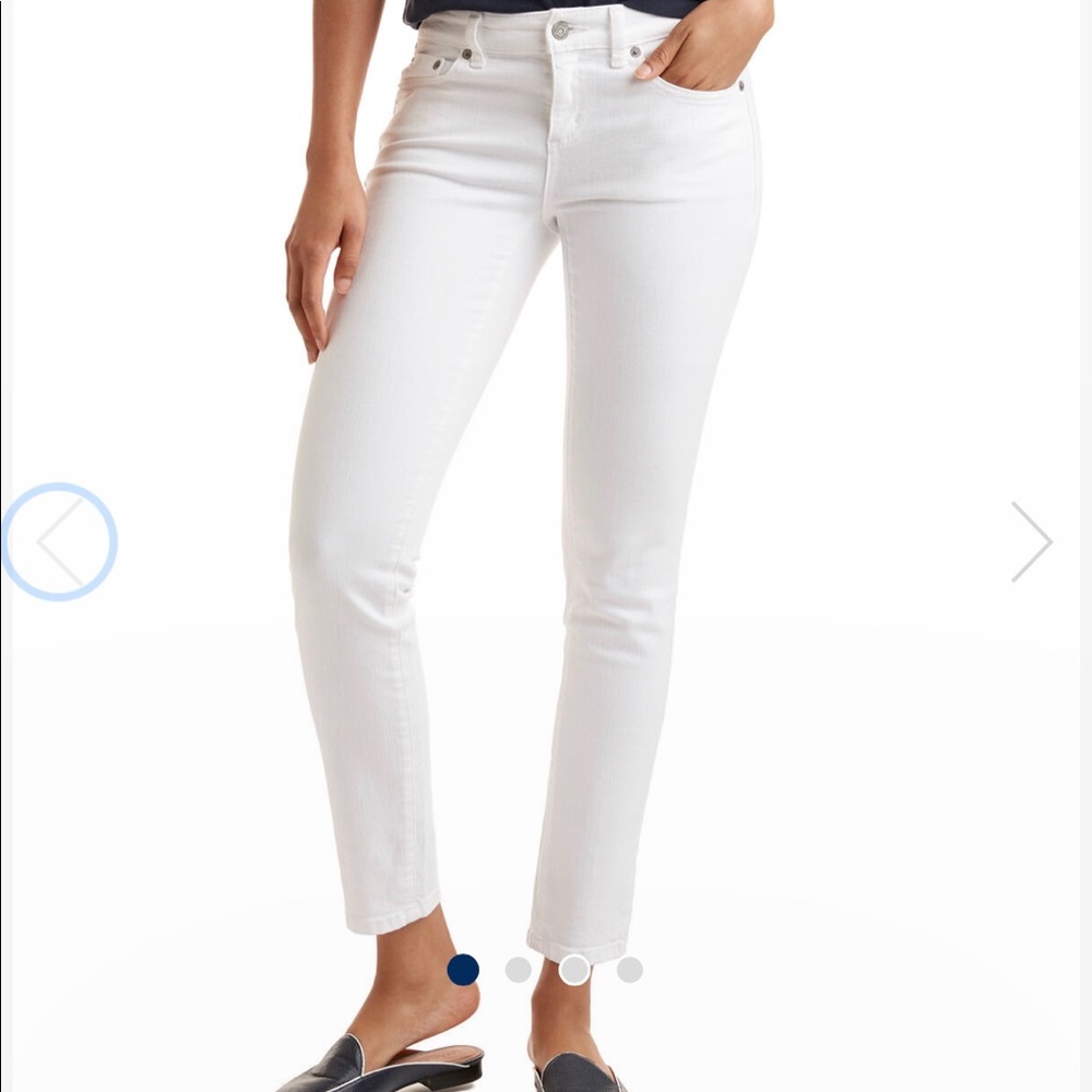 High Rise White Skinny Ankle Denim